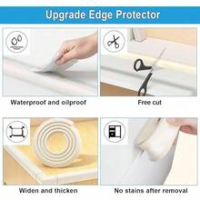 Proof  And Edges Protector 8.2ft (Large 7.5ft Edge+4 Corner Guard), Fireplace Proofing Bumper, Heavy-Duty Soft NBR Foam Edge Corner Protector For Furniture Table, Childsafe/Pre-Taped - trắng - Xem 5