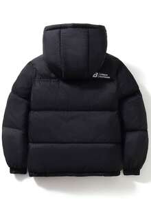 Nueva chaqueta acolchada para niños, cálida y a prueba de viento, serie negro y dorado, abrigo parka de otoño/invierno para niños y niñas