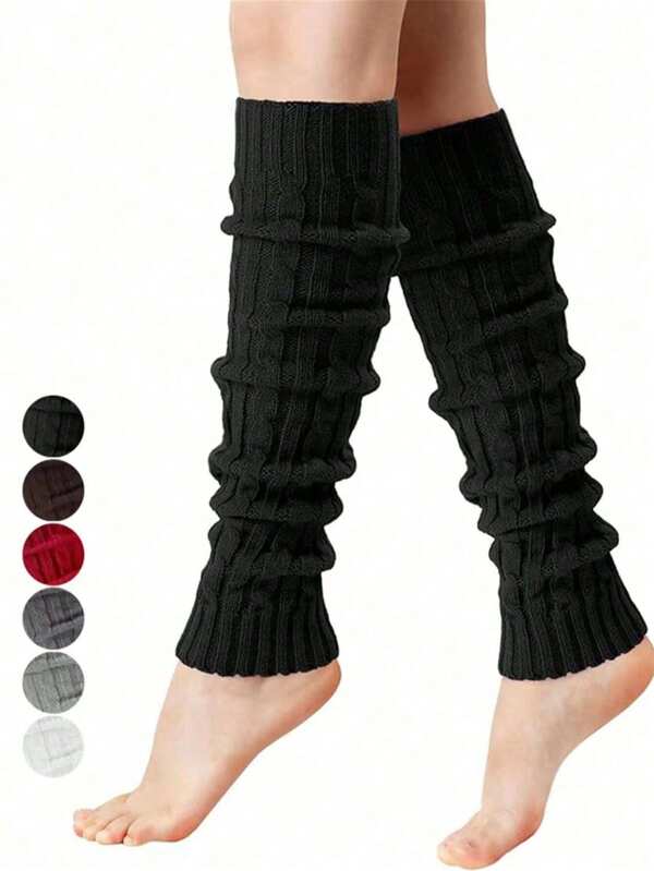 1 par de meias femininas quentes para inverno, meias de crochê para botas, aquecedores de pernas curtos, protetores de botas, aquecedores de pernas para presente