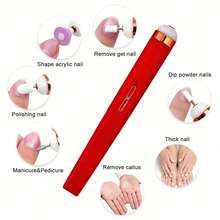 Kit de lima de uñas eléctrica recargable 5 en 1 - Batería de litio de 180mAh, apto para uñas de gel, eliminación de callosidades, pulido - Sin conservantes, excelente para manicuras de gel y salones de belleza en casa, regalo ideal