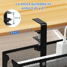 EMAGIE Organizador de Cables Escritorio - Juego de 49 Piezas Sin Perforar Organizador de Cables de Altura de Borde Mejor Antideslizante y Anticaída Debajo de La Mesa Organizador Cables (Negro) - Negro Tallas Grandes - Ver 5