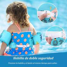 Acokt Chaleco Salvavidas de Natación para Ni?os con Mangas, Chaqueta de Natación con Correa Ajustable de Dibujos Animados, Flotadores de Piscina para Ni?os, Chaleco Salv para 30-55 Libras Ni?os - Sirena Rosa - Ver 8