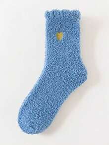 1/3/5双女士日式刺绣爱心厚款保暖袜，适合产后 - 彩色 - 查看 12