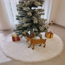1pc Christmas Tree Skirt Shiny Snowflakes Luxury Plush Tree Decoration Holiday Romantic Decor Xmas Party Home Market Indoor Outdoor Home Decor Christmas Decorations Room Decor Winter Christmas Decorations Home Christmas Gifts Christmas Decor