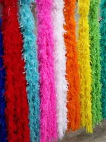 1 Piece Feather Scarf (Pink, White, Black), 2-Meter Fancy Dress And Craft Party Accessories, Suitable For Female Dancers, Weddings, Masquerade Balls, Halloween. It Is An Excellent Choice For Gifting, Parties, Makeup, Stage Performances And Photography, And Can Be Used For Dance Wedding Dresses And Halloween Costume Decoration