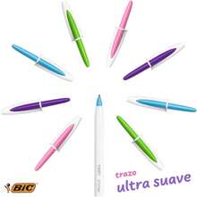 BIC, Bolígrafo de Punto Grueso, Escritura Suave y Fluida, Cristal UP Pastel, Surtido de Colores Pastel, Ideal para Lettering y Notas Creativas, Plumas de 1.2 mm, 8 piezas - 1 - Ver 5