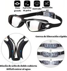 Traje De Baño Deportivo Mujer Natación + Gorra Y Goggles - Negro-XXL - Ver 4