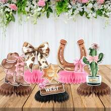 PCS Coquette Bow Cowgirl Honeycomb Centerpieces Western Bow Cowgirl Birthday Party Decorations Boots Or Bows Rodeo Pink Cowgirl Table Centerpieces Decorations For Baby Shower Bachelorette Birthday10