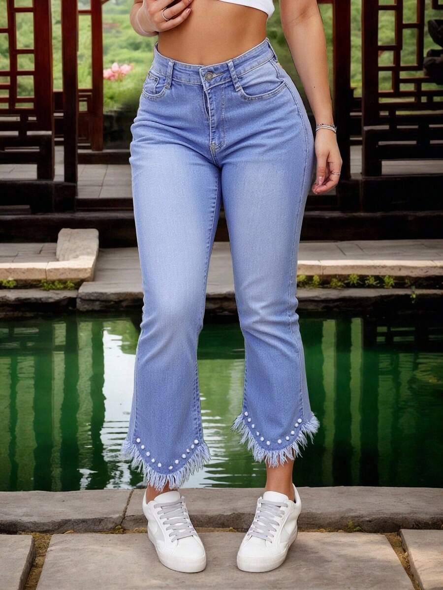 Mezclilla pantalon para mujer,skinny,escanpanado,hermoso.casual. - Azul - Ver 1