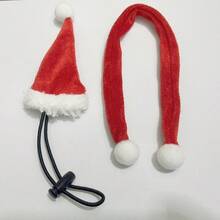 Weihnachtskostüm-Set mit Weihnachtsmannmütze und Schal für Bartagame, Echse, Reptil, Frettchen. Weihnachtsmütze mit verstellbarem elastischem Kinnriemen, tolles Weihnachtsgeschenk für kleine Tiere