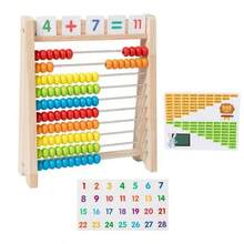 Colorful Wooden Abacus Calculation Frame, Math Learning Aid For Addition, Subtraction, Multiplication And Division, Suitable For Students, Random Color Cardboard Numbers - Multicolor - View 7