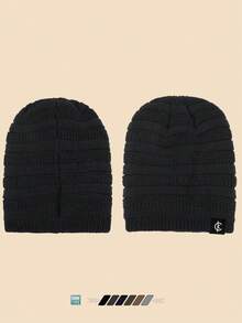 时尚男士“CK”标签针织帽，冬季户外羊毛保暖帽，适合钓鱼、爸爸等。女士休闲纯色宽松帽，轻便、柔软舒适，适合通勤、户外活动、徒步旅行、滑雪、狩猎，是送给朋友和家人、万圣节、圣诞节的理想礼物