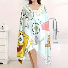 1pc Cartoon Square Home Essential Microfiber Bath Towel, Soft Unisex Camping Pool Towel, Bathroom Towel For Swimming, Fitness - Multicolor - View 5