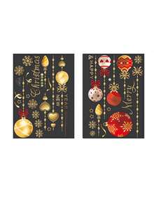 2 pezzi di decorazioni natalizie, adesivi statici per vetrine e porte di negozi, adesivi natalizi a forma di palla, adatti per feste, compleanni, Capodanno, decorazioni per la casa, piccoli regali, scambio di regali, vetrine di centri commerciali, San Valentino, forniture per vacanze