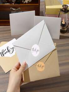 10/20/50 Piezas Sobres de Papel Blanco/Kraft Reforzados 16*11cm + Tarjetas de Felicitación Plegables + Pegatinas de Sellado (Estilos Aleatorios), Adecuado para Cartas de Agradecimiento, Gratitud, Invitaciones de Boda, Invitaciones Comerciales Occidentales, Bolsas de Regalo Postales, Regalos del Día de San Valentín, Regalos de Cumpleaños, Regalos de Fiesta de Vacaciones, Sobres de Decoración de Fiestas, Cartas de Agradecimiento, Sobres de Cartas Manuscritas, Día de Navidad
