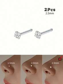 18K Gold Plated Elegant Nose Ring - Low Allergy, Seamless Design, Inlaid Sparkling Zirconia, Suitable For Men And Women, Ideal For Daily Wear Or Gift, Nose Jewelry - Multicolor - View 16