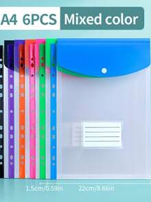 Portable File Bags,A4 Size High Capacity Loose Leaf File Bags(Hold 200 Sheets Of 70g Paper),Plastic Envelopes Binder Pocket 11 Holes Expandable Binder Folders For 2/3/4 Ring Document Pouch With Snap Button & Label Loose-Leaf Transparent For School Home Office (Side-Opening) Modern PP Material, 11 Holes Binding Rings, Expandable Buttons, Label Pockets Craft Supplies Portable Design