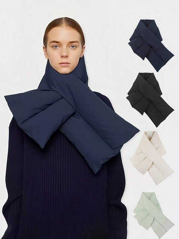 1pc Soft & Stylish Solid Color Thick Warm Scarf, Suitable For Cycling, Hiking, Great Gift For Family And Friends, Autumn/Winter