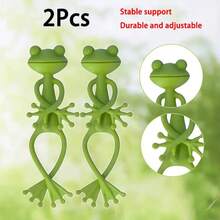 1/2pcs Creative Frog Plant Stand, Fun Green Frog Plant Holder, Frog Fixed Plant Rack Frog Support Frame, Vine Vertical Climbing Assisted Growth Clip, Suitable For Gardening/Potted Plants/Plant Decoration