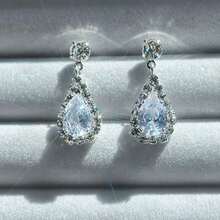 Elegant Sparkling Zinc Alloy Zirconia Bridal Fashion Earrings