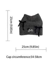 Cute Cat Ear Plush Hat, Thick Warm Ear Protection, Korean Sweet Makeup, Versatile Knit Cap, Autumn/Winter; Sweet Cute Cat Ear Plush Knit Hat, Warm, Versatile, Small Logo Knit Hat; Sweet Cute Cat Ear Plush Knit Hat, Warm, Versatile, Small Logo Knit Cap, Autumn/Winter