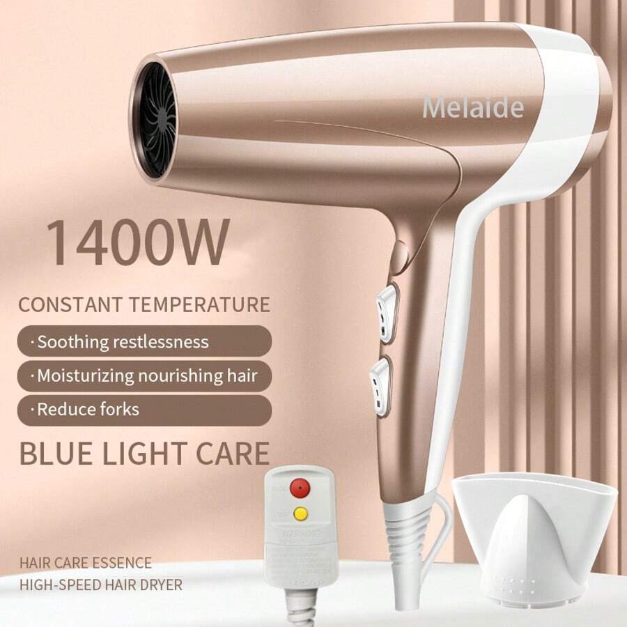 Melaide Negative Ion Hair Dryer Constant Temperature Hair Care Without Hurting Hair Light And Portable Essential For Home And Travel Equipped With Leakage Protection Switch