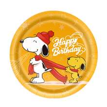 一套/6件或24件跨境新款史努比主题派对用品卡通盘子一次性桌布派对用品 - 彩色 - 查看 12