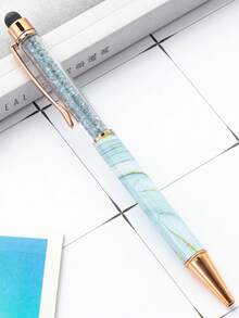Customized Text LOGO Rotating Touch Screen Crystal Pen, Multi-Color Marble Pattern Metal Pen, Heat Transfer Printed Membrane Pen For Office & Student, Dual-Use Touch Crystal Pen, Business Corporate Promotional Gift Ballpoint Pen, Back To School & Graduation Season Gift, Gift For Teachers - Multicolor - View 15