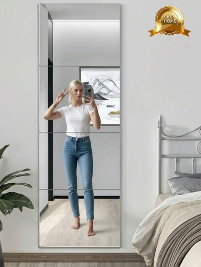 SESE HOME - 4 件装镜面墙贴，家用全身镜，卧室全身镜，自粘软镜，亚克力，耐用不易碎