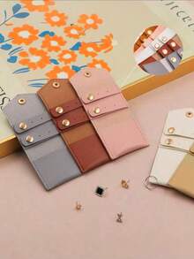 1pc Portable Multi-Function Small Jewelry Roll Bag, Makeup Bag, Mini Newspaper Envelope Earring Ring Necklace Storage Bag, Cosmetic Bag, Travel School Stationery Travel Essential Cosmetic Bag, Holiday Essential, Back To School Makeup Organizer, Cosmetic Storage Box