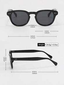 1 Pair Men's Retro Round Studded Fashion Glasses, Fashionable For Outdoor, Cycling, Beach, Party