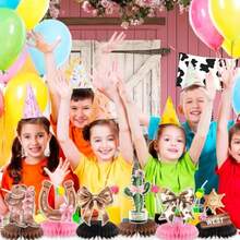 PCS Coquette Bow Cowgirl Honeycomb Centerpieces Western Bow Cowgirl Birthday Party Decorations Boots Or Bows Rodeo Pink Cowgirl Table Centerpieces Decorations For Baby Shower Bachelorette Birthday10