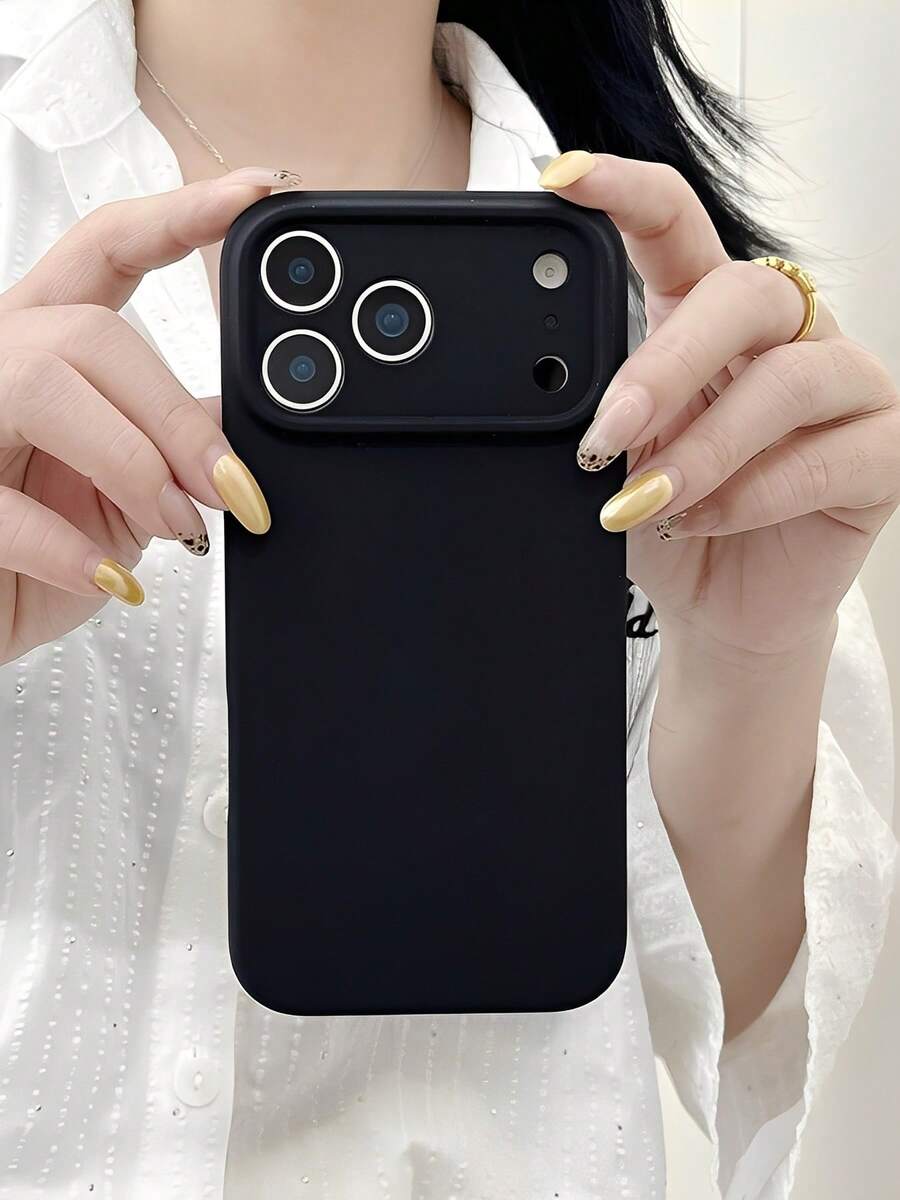 The Six-Color New Frosted Silicone Drop-Proof All-Inclusive Mobile Phone Case Is Suitable For IPhone17, 16, 15, 14, 13, Air, PRO, PRO MAX, And PLUS. It Has A Simple And Stylish Design, A Shockproof Soft Protective Cover, And A Unique And Creative Design. - màu đen - Xem 1