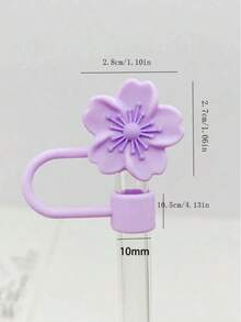 4pcs/8pcs Floral Decorative, Dust-Proof Drinking Straws Covers, Silicone Caps For Water Bottles, Reusable Straw Covers For Gifts, Parties, Home & Party Decor, Back To School Supplies