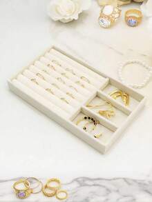 1 pièce Boîte à bijoux en velours verrouillable, boîte de rangement de bijoux de luxe verrouillable, boîte de rangement pour la salle de bain, boîte de rangement pour bijoux pour colliers, boucles d'oreilles, bracelets, bagues, style français élégant, boîte à bijoux anti-oxydation pour bracelet, boucle d'oreille, collier, boîte de rangement multi-compartiments multi-couches pour bague, bracelet, pendentif, cadeau de Noël, cadeau de la Saint-Valentin, cadeau de rentrée scolaire