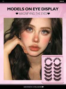 6 Pairs Manga Lashes Eye Lashes Faux Mink Eyelashes Eye Eyelashes Natural Full False Eyelashes Cosplay Travel Essentials Makeup Tools (8-15) Strip Lashes, Lashes, Eyelashes, Lashes - Đen 3 - Xem 5
