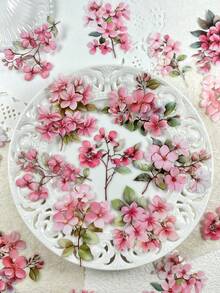 20pcs/Pack Vintage Flower PET Stickers, Multi-Size, For Scrapbooking, DIY Crafts, Photo Album Decoration - Multicolor - View 7