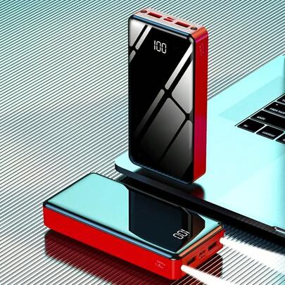 30000mAh/59800mAh Portable Mobile Power Bank, 22.5w Super Flash Charging Digital Display, Outdoor Travel Camping Light, Fast Charging Reserve Battery Pack, Large Capacity Power Bank, Two-Way Fast Charging, Suitable For IPhone/Android Mobile Phone Digital Electronic Devices, Power Bank.