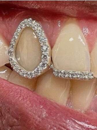 1 Adet İçi Boş Zirkonyum Diş Izgarası, Kişiselleştirilmiş Hip Hop Tarzı Moda Gece Kulübü Aksesuarı, Cadılar Bayramı İçin Unisex