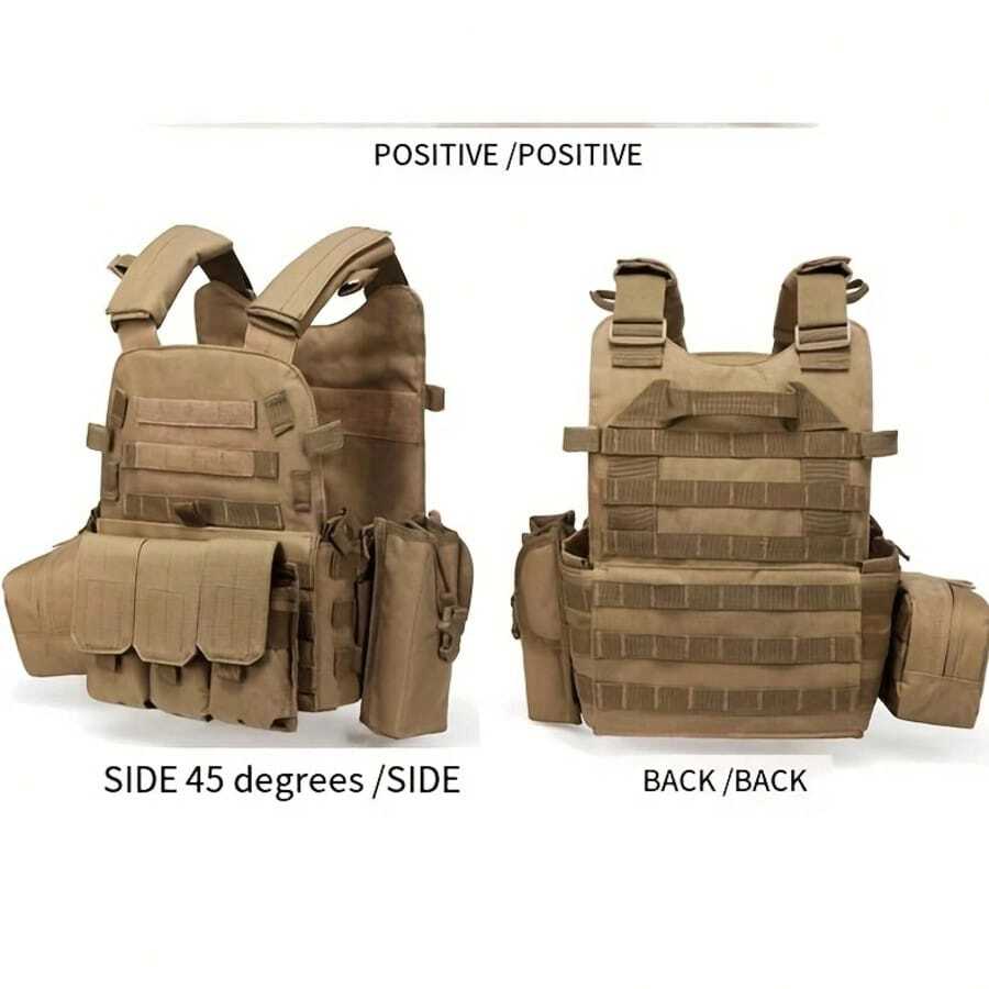 1Parts Mini Model Multifunctional Outdoor Training Vest - Molle System, Adjustable And Can Be Used For CS Gaming, Hiking And Fishing, Durable Polyester, All Season Clothing Vest Men Multifunctional Lightweight Training Vest Black Outdoor CS Field Equipment Tactical Vest Outdoor Camping Vest - Multicolor - View 1