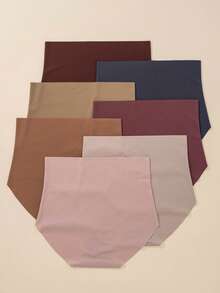 7 قطعة/عبوة سراويل بيكيني نسائية ذات خصر عالي بدون غرز