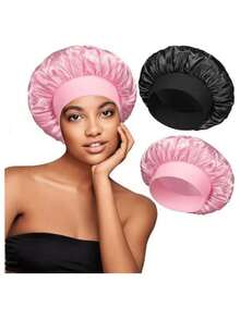 2/1pc Silk Bonnet For Sleeping, Satin Hair Bonnets, Soft Elastic Band Silk Sleep Cap, Silk Hair Wrap For Curly Hair Home Bathroom Decor Summer Hair Bonnet Bonnet,Bonnet Silk,Silk Bonnet,Bonnet Silk,Silk Bonnet