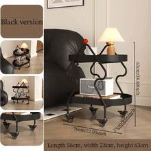 Mesa auxiliar con forma de árbol de Navidad de lujo, estantería de doble capa, mesa auxiliar pequeña y móvil, verde y negro, decoración del hogar, sala de estar, mesa lateral del sofá, mesita de noche, mesa de balcón, mini mesa de té con estantes dobles