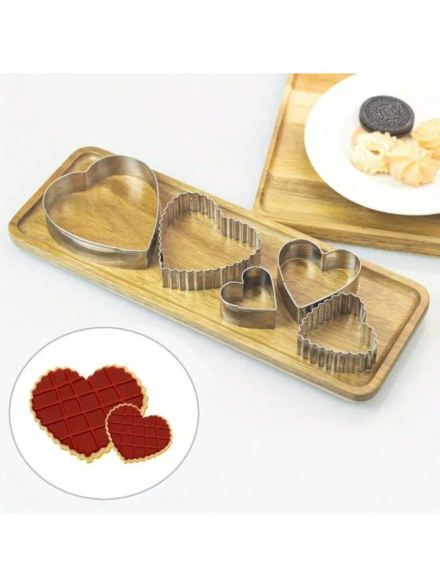 مجموعة 5 قطع، قاطع عجينة خبز البسكويت، قالب الفوند...