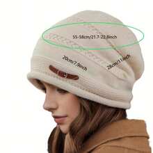 Autumn And Winter Fleece-Lined Warm Beanie - Black - View 3