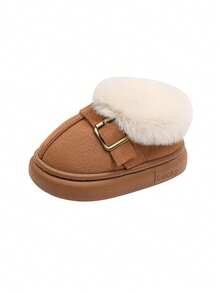 1 双婴幼儿冬季鞋，软底防滑女婴学步鞋，公主短靴，婴幼儿保暖内衬靴