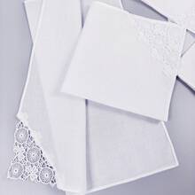 Bộ 3 khăn tay ren trắng tinh khiết, thích hợp cho mùa cưới, có thể tặng bạn bè hoặc mẹ, kích thước 28cm/11 inch, rất nhẹ. - trắng - Xem 5