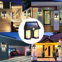Lámpara Solar Exterior - Luz LED con Sensor de Movimiento, 3 Modos Iluminación, IP65 Resistente al Agua, Automática Día/Noche - Negro - Ver 11