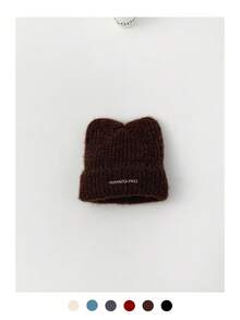Cute Cat Ear Plush Hat, Thick Warm Ear Protection, Korean Sweet Makeup, Versatile Knit Cap, Autumn/Winter; Sweet Cute Cat Ear Plush Knit Hat, Warm, Versatile, Small Logo Knit Hat; Sweet Cute Cat Ear Plush Knit Hat, Warm, Versatile, Small Logo Knit Cap, Autumn/Winter
