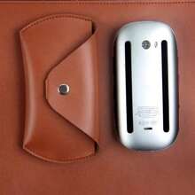 Compatible With Apple Magic Mouse 1/2 Magnetic Buckle Storage Case, Protective Case, Portable Mouse Storage Bag, Faux Leather